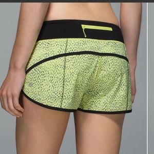 Lululemon Speed Shorts - Dottie Dash Clarity Yellow